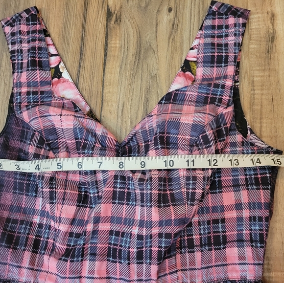 Hell Bunny Plaid & Floral vintage style dress S/XS - Picture 5 of 7